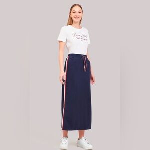 Tommy Hilfiger Y2K Maxi Skirt | Navy Blue | Size Medium